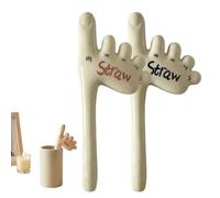 2 cannucce fatte a mano a forma di piede, riutilizzabili in ceramica, a forma di piede, il modo più strano per sorseggiare la tua bevanda, regalo divertente per compleanni, burloni e baristi