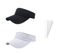2 Cappelli Da Baseball E 10 Patch Assorbenti Il Sudoro, Cappelli Da Sole Regolabili, Cappelli Sportivi, Cappellini Da Baseball, Protezione UV, Bicicletta, Pesca, Tennis, Corsa, Nero , Taglia unica