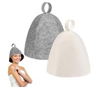 2 cappelli da sauna in feltro, per uomo e donna, in feltro, ideale come accessorio per la sauna, protegge la testa e i capelli, regalo di benessere per gli amanti della sauna (bianco e grigio)