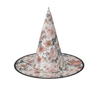 2 cappelli di Halloween - fiore Parigi Torre Eiffel stampa streghe decorazione festa costume strega cappello corno a punta, regalo festivo