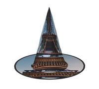 2 cappelli di Halloween - Parigi Torre Eiffel Stampa Streghe Decor Party Witch Costume, cappello di corno a punta, regalo festivo