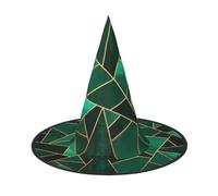 2 cappelli di Halloween - Strega nera e oro stampa geometrica costume festa, donne uomini, cappello a corno a punta, luce per Pasqua festiva