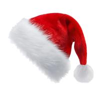 2 cappelli di Natale rossi per bambini, 28 x 38 cm, berretto di Babbo Natale in peluche, caldo e spesso, cappello di Babbo Natale per ragazze e ragazzi, regalo per feste di Natale