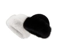 2 cappelli invernali da donna in pelliccia artificiale, stile russo, cappello da pescatore invernale a cupola, cappello caldo per l'inverno e il freddo, per viaggi, sci, escursionismo, casa, bianco e