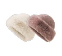 2 cappelli invernali da donna in pelliccia artificiale, stile russo, cappello da pescatore invernale a cupola, cappello caldo per l'inverno e il freddo, per viaggi, sci, escursionismo, casa