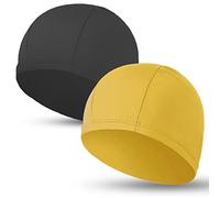 2 cappucci elastici in tessuto per donne e uomini e bambini in tessuto resistente e non impermeabile (nero e giallo)