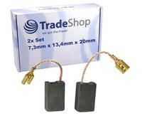 2 carboni motore Trade-Shop 7,3 x 13,4 x 20 mm, compatibili con Einhell TC-TS 2025 U, 4340543, IDD. 11016, TC-TS 2025 U, 4340540, Ident. 11015, sega circolare