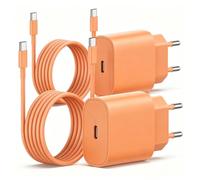 2 caricabatterie USB C con cavo di ricarica per iPhone 17/17 Pro/16 Pro Max/15 Pro/15 Plus, iPad, MacBook, Samsung, adattatore di alimentazione USB C da 20 W, caricatore rapido con cavo di ricarica