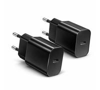 2 Caricatori USB-C 25W PD 3.0 Ricarica Rapida compatibile con iPhone 16/15/14/13/12,Samsung Galaxy S24/S23/S22/S21,Xiaomi,Huawei,Pixel,Oppo,OnePlus, Realme, iPad, Tablet Presa EU, Neri