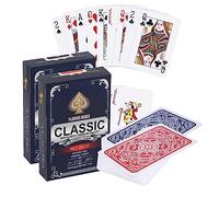 2 carte da gioco in plastica | Gioco di carte impermeabili | Qualità professionale | 100% plastica resistente all'acqua | Flessibile e robusto | Bridge & Poker | Duo Pack rosso + blu
