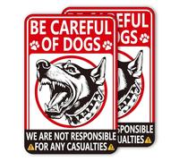 2 Cartelli "Be Careful of Dogs" per Recinzione, 30x20cm Ferro Cartelli Attenti ai cani Impermeabili Segnale di Avvertimento per Decorazioni da Parete per Giardino e Cortile