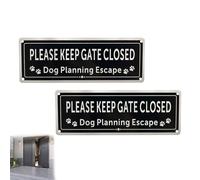 2 cartelli con scritta in lingua inglese "Please Close the Gate Sign Dog Signs for Gates 8,9 x 24,9 cm nero Please Shut the Gate Signs in alluminio resistente allo sbiadimento UV protetto resistente