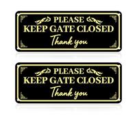 2 cartelli per cancello in alluminio impermeabile, con scritta "Please Keep Gate Close", versatili cartelli da cortile per interni ed esterni, cartelli in metallo resistenti alle intemperie per tenere