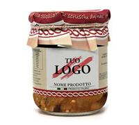 2 cartoni Caponata di Melanzane Siciliana con Etichetta Personalizzabile Antipasti Pronti - Prodotti Tipici Siciliani
