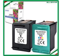 ✅2 CARTUCCE COMPATIBILE CON HP 337 XL+343 XL NERO+COLORE DESKJET 5940 OFFICEJET✅