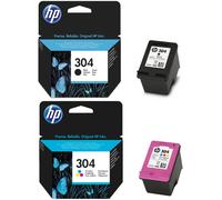 2 CARTUCCE HP 304 1NERO E 1COLORE ORIGINALI DESKJET 2630 2632 ENVY 5020 5032