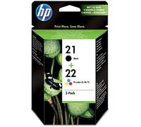 2 Cartucce Originali HP 21 Nero + 22 Colore Per Deskjet E Officejet
