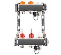 2 Casella Distributore Circuito di Riscaldamento Acciaio Inox Idraulico Abgleich