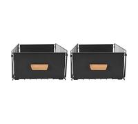 2 cassetti telescopici, cassetti estraibili per mobili da cucina, mensole per cassetti, non necessitano di forature e chiodi, 40-60 x 30 x 17 cm (nero)