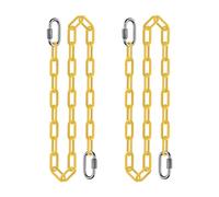 2 catene da appendere resistenti da 152,4 cm con moschettoni, capacità di 453,6 kg, catena oscillante con ganci, catena rivestita gialla per amaca, altalena per alberi, sedia sospesa, borse pesanti