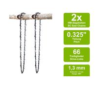 2 Catene Del Seghetto Adatte Per Homelite HCS 4040 | 40Cm 0.325 66TG 1,3Mm