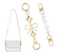 2 catene di estensione per borse dorate con perle, graziose catene di estensione per borse, catene di perle con fiocco, cinghie di ricambio squisite per borse, adatte per portafogli, borse