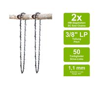 2 Catene Di Sega Adatte Per Stihl MS162 | 35cm 3/8LP 50TG 1,1mm