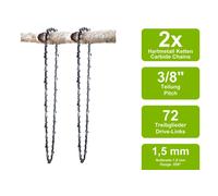 2 Catene Di Sega In Carburo Compatibili Con Partner R22 | 50Cm 3/8 72Tg 1,5Mm