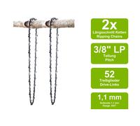 2 Catene Di Sega Lunga Adatte Per ECHO DCS-3500 | 35Cm 3/8Lp 52Tg 1,1Mm
