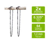 2 Catene Di Sega VM Adatte Per Husqvarna 440 E Triobrake | 38Cm 0.325 64TG 1.3Mm