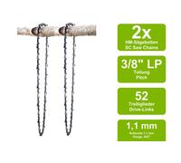 2 Catene Di Seghe Compatibili Con Echo DCS-3500 | 35Cm 3/8Lp 52Tg 1,1Mm