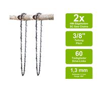 2 Catene Di Seghe Compatibili Con McCulloch 5-10 | 40 Cm 3/8 60TG 1,3Mm