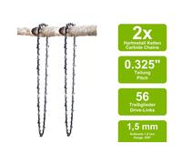 2 Catene Di Seghe In Carburo Compatibili Con Dolmar 112 | 33Cm 0.325 56TG 1,5Mm
