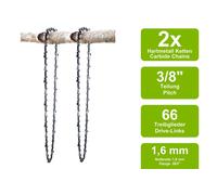 2 Catene Di Seghe In Carburo Compatibili Con Stihl 032 | 45Cm 3/8 66TG 1,6Mm