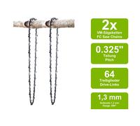 2 Catene Di Seghe VM Adatte Per Husqvarna EL16 | 38Cm 0.325 64TG 1,3Mm