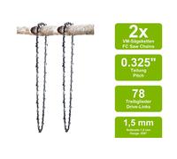 2 Catene Di Seghe VM Compatibili Con Husqvarna 254 | 50Cm 0.325 78TG 1,5Mm