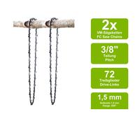 2 Catene Di Seghe VM Compatibili Con Husqvarna 365 | 50cm 3/8 72TG 1,5mm