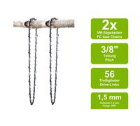 2 Catene Di Seghe VM Compatibili Per Partner R21 | 38Cm 3/8 56TG 1,5Mm