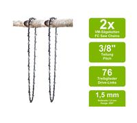 2 Catene Di Seghe VM Compatibili Per Partner R22 | 55Cm 3/8 76TG 1,5Mm