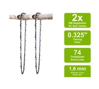 2 Catene Di Seghetto Compatibili Con Stihl MS280 | 45Cm 0.325 74TG 1,6Mm