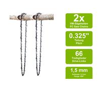 2 Catene Di Seghetto VM Adatte Per Husqvarna EL16 | 40Cm 0.325 66TG 1.5Mm