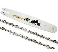 2 catene per motosega + binario, lama da 3/8", 1,3 mm, 62TG, 45 cm, adatte per Stihl MS170/180