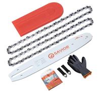 2 catene per motosega con protezione guida e guida da 25 cm, 3/8" LP 40 maglie da 1,1 mm, compatibili con Makita DUC254, Einhell GE-LC 18/25 Li, Husqvana e altri
