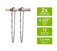 2 Catene Per Seghe Adatte Per Shindaiwa 501 SX | 45Cm 0.325 72TG 1,3Mm