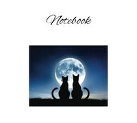2 cats moonlight notebook 120 lined pages