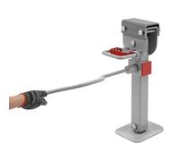 2 cavalletti di sollevamento con manovella, 2 T, carico di sollevamento forte, per rimorchi, camper e macchine da costruzione, 42-56 cm, altezza regolabile, colore grigio