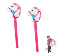 2 cavalli gonfiabili per bambini, cavallo gonfiabile, hobby horse horsing mele per decorazioni a tema (rosa)