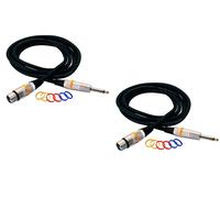 2 CAVI da 10mt ROCKCABLE RCL 30390D6F CAVO MICROFONONICO CANNON XLR F + JACK 6,3