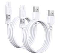 2 cavi di alimentazione compatibili con rasoio elettrico Remington Smooth & Silky per donne, bianco