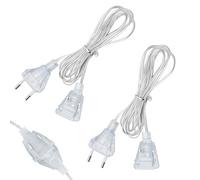 2 cavi di prolunga trasparenti, per spina europea, 3 m, trasparente, sottile, trasparente, cavo di prolunga piatto, per luce LED, per esterni, 220 V